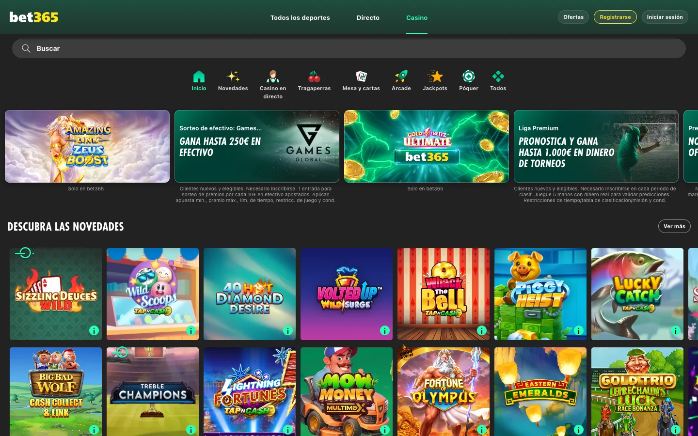 Bet365 - vista de escritorio